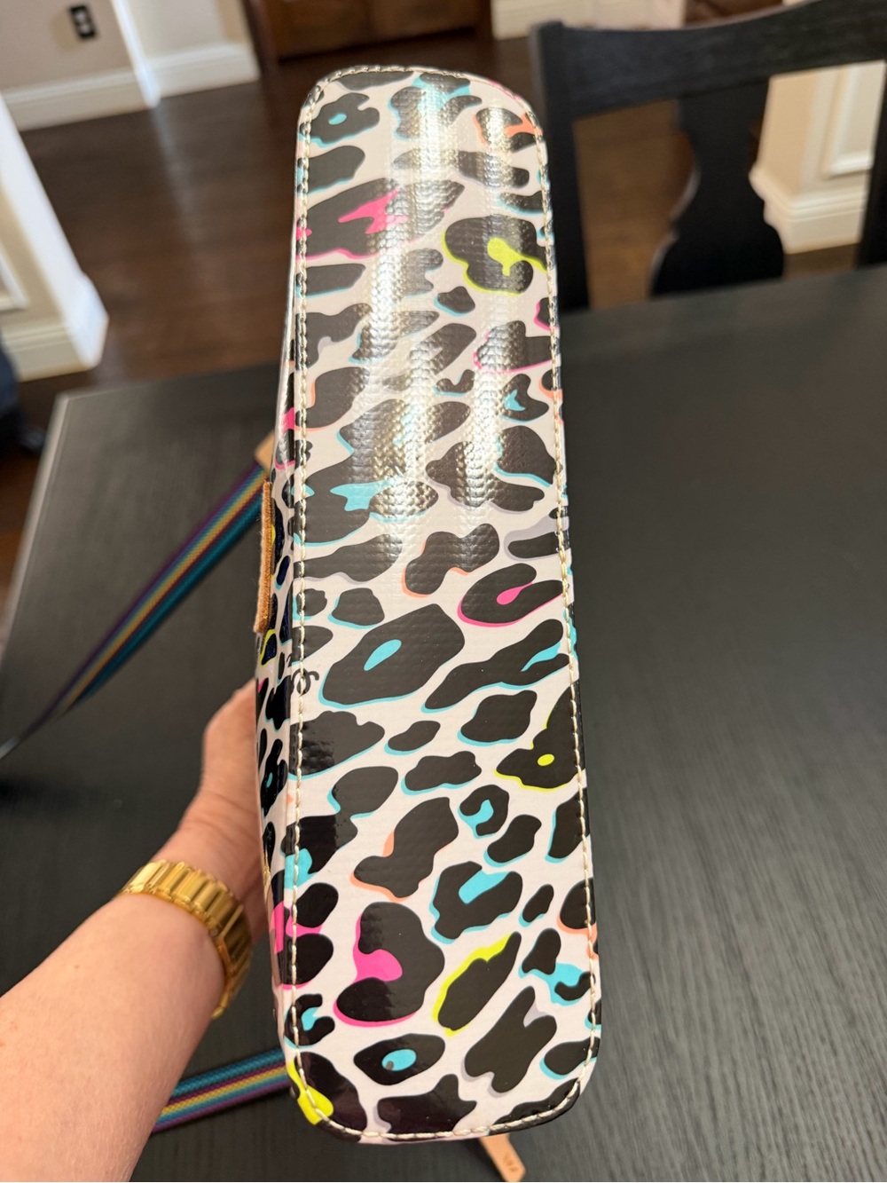 Consuela Multicolor Leopard Crossbody with Rainbow Strap - Picture 6 of 6